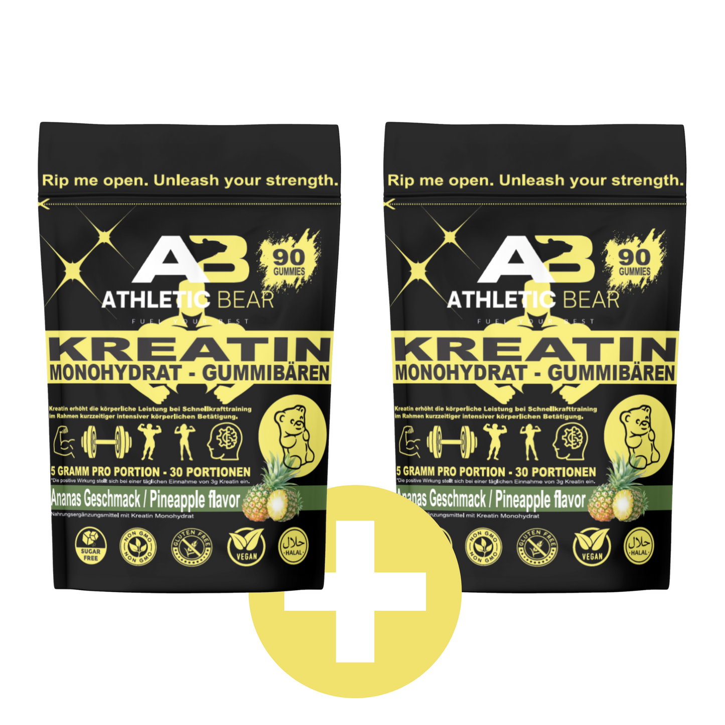 2x AthleticBear - Kreatin Monohydrat Gummibären (-15%)