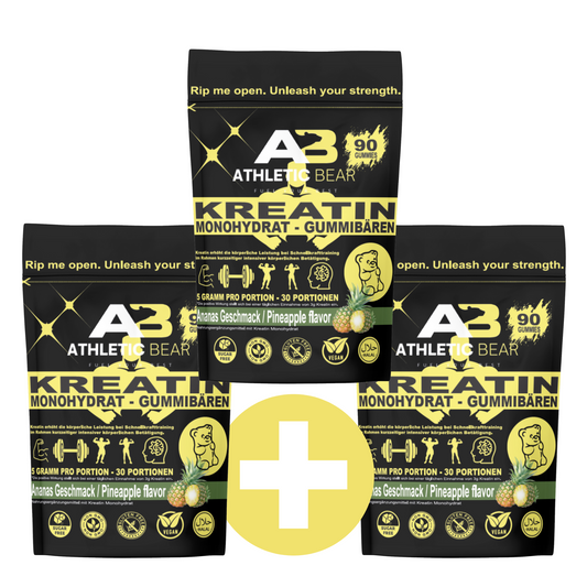 3x AthleticBear - Kreatin Monohydrat Gummibären (-30%)