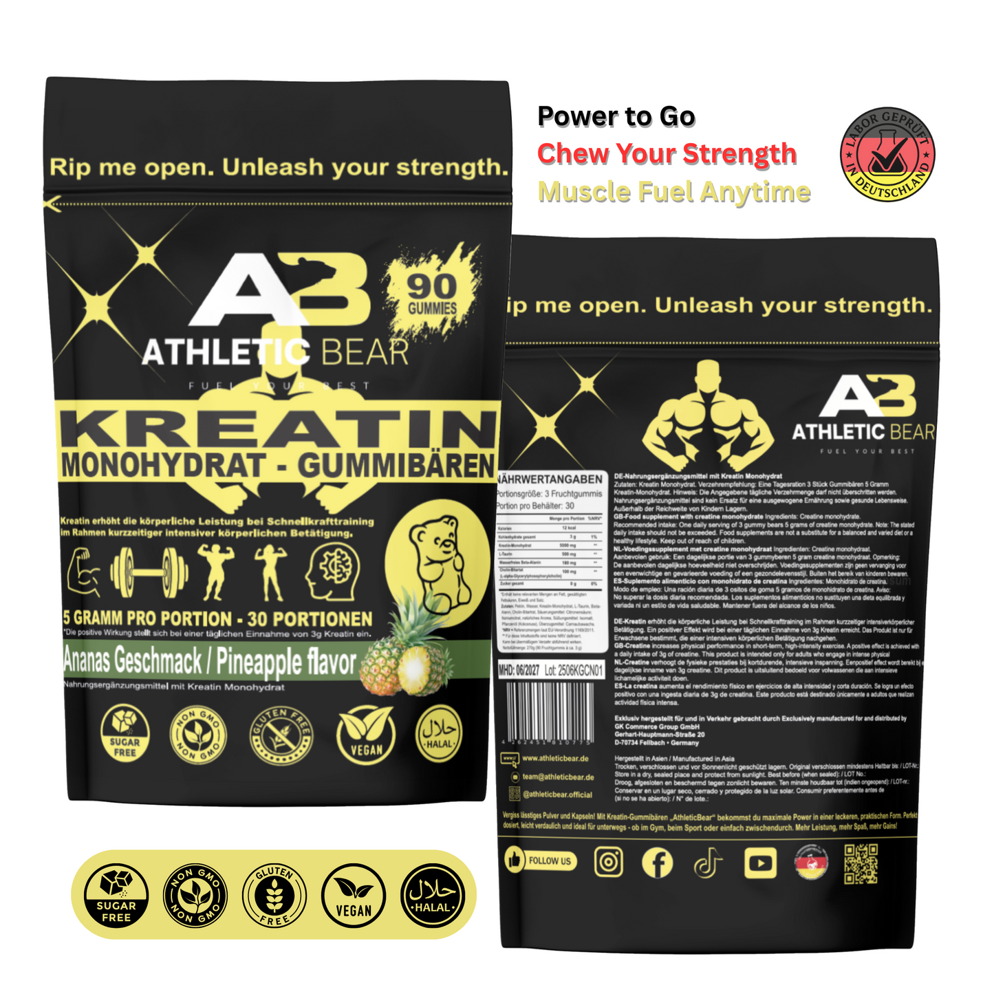 1x AthleticBear - Kreatin Monohydrat Gummibären