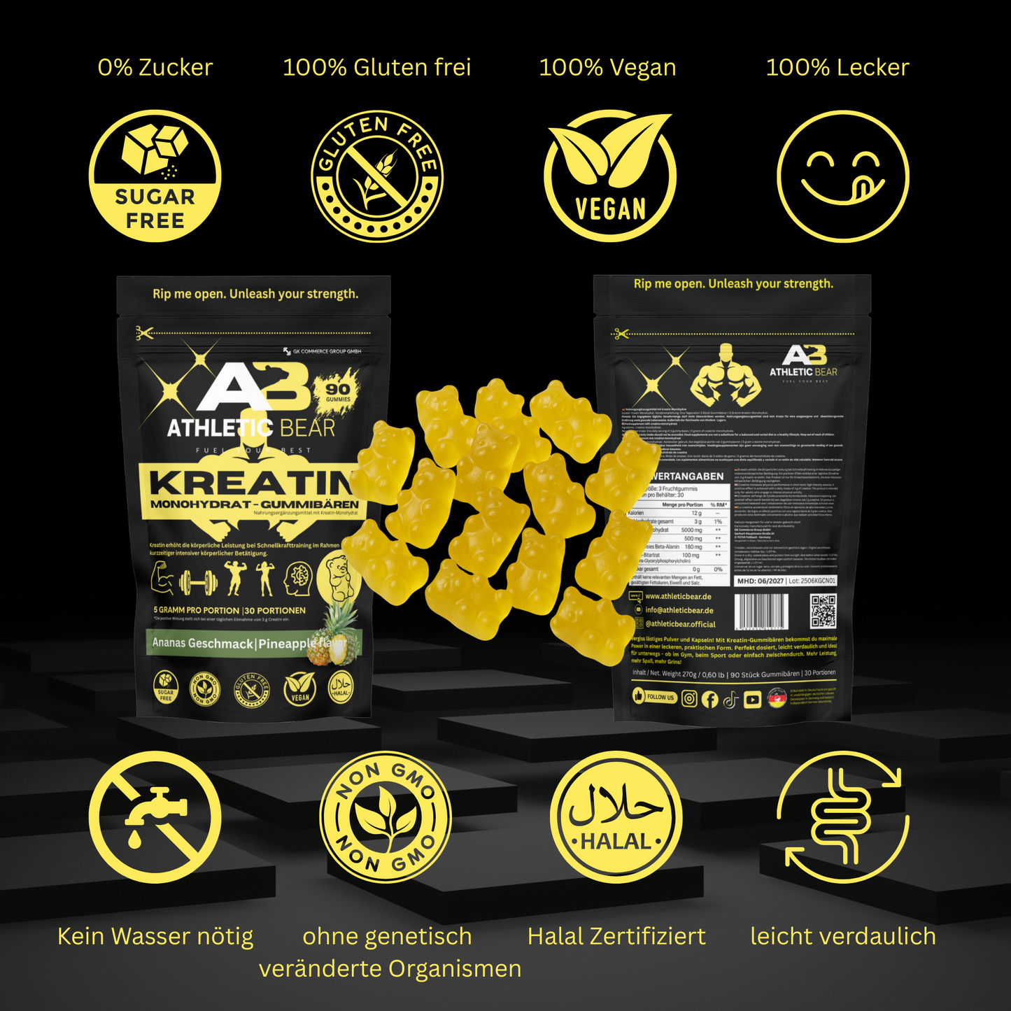 1x AthleticBear - Kreatin Monohydrat Gummibären