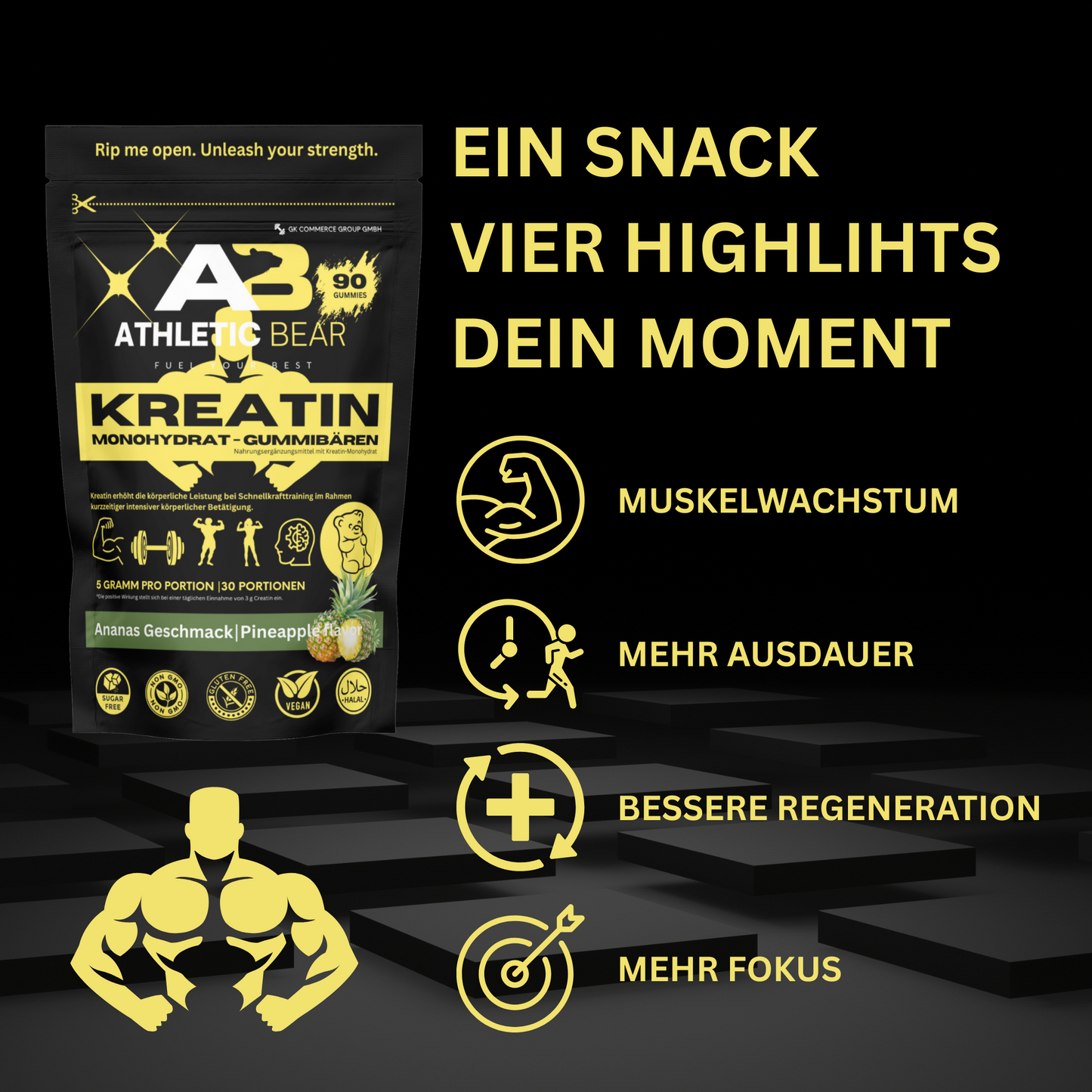 1x AthleticBear - Kreatin Monohydrat Gummibären